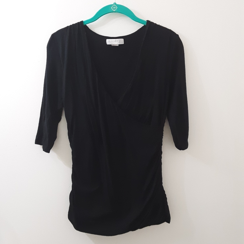 🌸Forever 21 3/4 sleeve wrap shirt